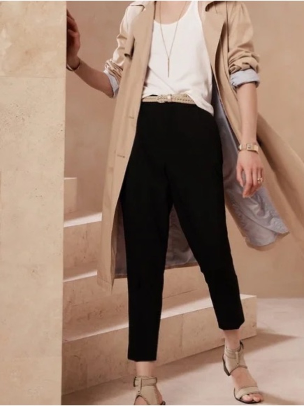 Banana Republic Black Airstretch Elastic Waist Pants